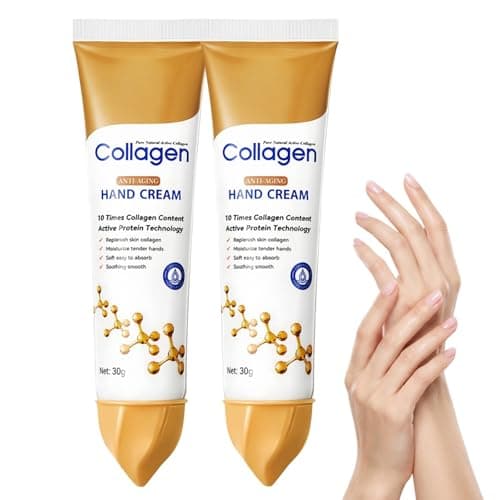 Image of 2PCS Collagen Hand Cream for Very Dry Hands,Anti Aging Hand Moisturiser for Women & Men,Fast-Absorbing Hand & Nail Cream,Travel Hand Cream Set for Soft,Nourished Skin,Fast-Absorbing&Smooth