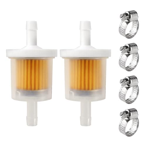 Image of VooGenzek 2 PCS 6-8 mm Petrol Filter, Gas Inline Fuel Filters, Filtration Speed Quick Fuel Filter, Motorcycle Petrol Filters, with 4 PCS Hose Clamps, for Motorcycle, Scooter, Generator, Lawnmower