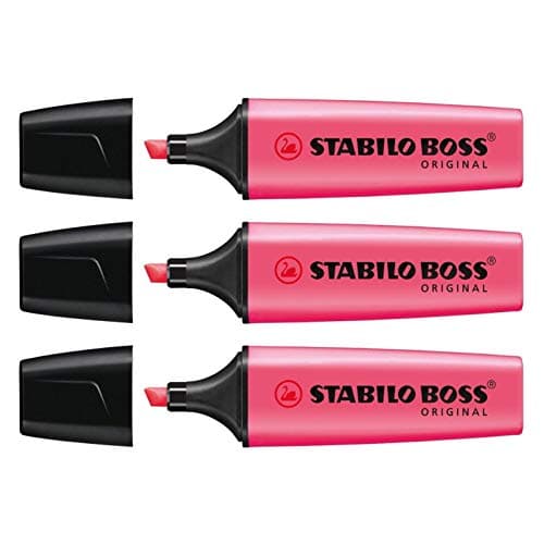 Image of Highlighter - STABILO BOSS ORIGINAL - Pack of 3 - Pink