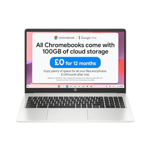 Image of HP Chromebook 15.6" | Intel Pentium Silver N6000 Processor | 4 GB RAM | 128 GB eMMC | Intel UHD Graphics | FHD Display | Up to 10hrs battery | Chrome OS | Dual Speakers| Mineral Silver | 15a-na0003sa
