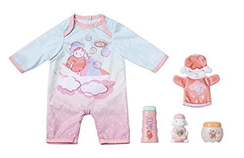 Image of Baby Annabell Zapf Creation Baby Care Toy Set for 43 cm Doll - Easy for Small Hands, Creative Play Promotes Empathy & Social Skills, For Toddlers 3 years & Up - Includes a Romper, Face Mitt, & More