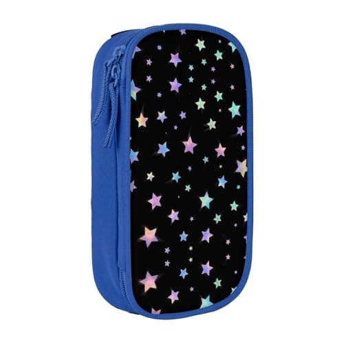 Image of ZANVPG Starry Night Sky Pencase Large Capacity Double-Layer Pencil Case Zipper Stationery Bag