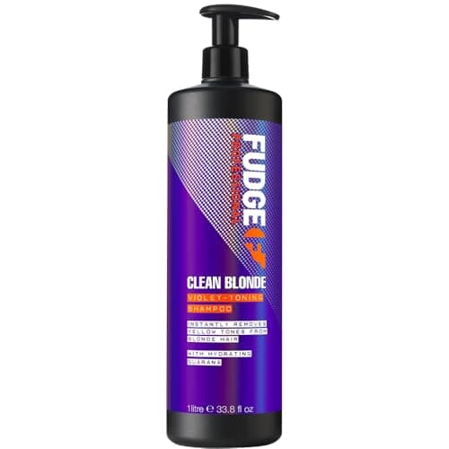 Image of Fudge Professional Original Clean Blonde Shampoo, Bulk Size, Purple Toning for Blonde Hair, 1 Litre
