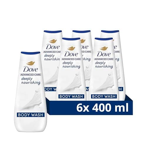 Image of Dove Advanced Care Deeply Nourishing Body Wash Body Cleanser shower gel with skin-natural nutrients for instantly lotion-soft skin 6x 400 ml