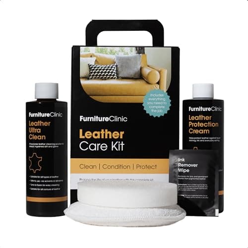 Image of Furniture Clinic Leather Furniture Care Kit - Premium Cleaning Kit for Sofas & Furniture - 250ml Cleaner & Conditioner – For All Types of Leather