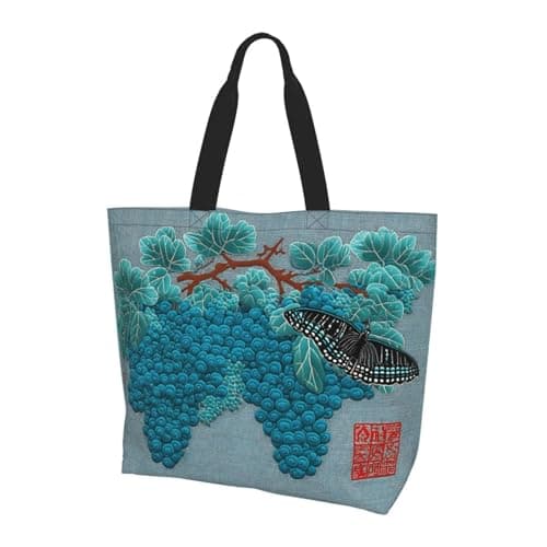 Image of JZMTY Fashion Unique Blue Wings Tote Bag for Women - Light Crossbody Shopping Bag for Daily Use
