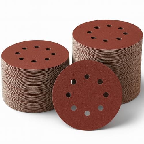 Image of LESNIC 150 Grit Sanding Discs 50pcs, 125mm Sanding Discs 5 inches 8 Holes Fibre Backed Abrasive Discs Hook & Loop for Orbit Orbital Sanders and All Oscillating