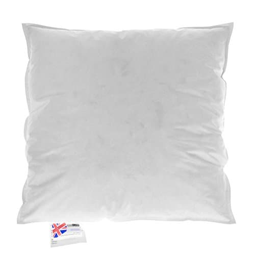 Image of HOMESCAPES Goose Feather and Down Cushion Pad 45 x 45 cm (18” x 18”) Inner Insert Filler with 100% Cotton Down Proof Cover Hypoallergenic RDS Certified Machine Washable