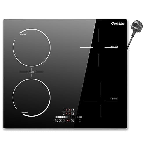 Image of Induction Hob 60CM 4 Zone, Plug in Electric Hob 13 amp 4 ring, 2800W Electric Induction Hob 220V, Cooking Hob 60CM with Flexible Zone, Kitchen Hob with 99-Min Timer, Safety Lock
