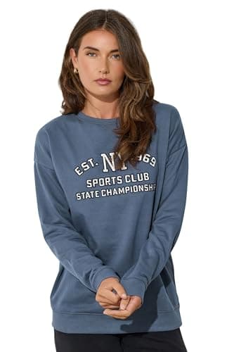 Image of Long Tall Sally - Lts Tall 'Ny 1969' Slogan Sweatshirt - Women's Blue