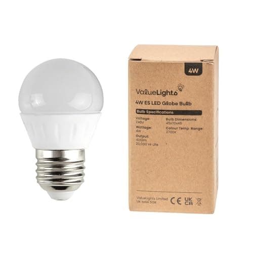 Image of MiniSun | 4W LED ES E27 Golfball Energy Saving Long Life Light Bulbs | LED Bulbs, Home Décor & Improvement Essential | Pack of 2 | 3000K Warm White