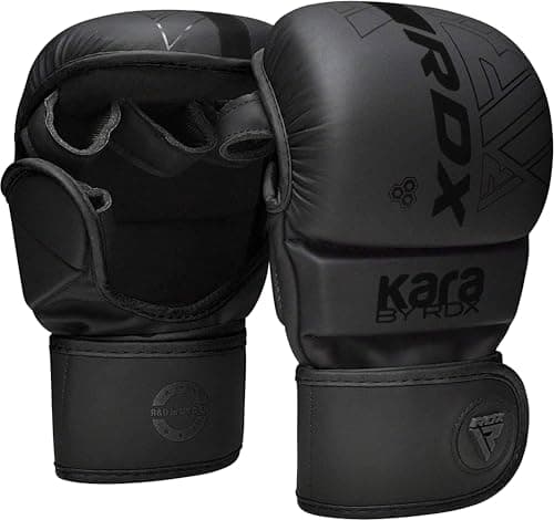 Image of RDX MMA Gloves Sparring Grappling, Open Palm Martial Arts Mitts, Men Women Adults & Kids, Adjustable Wrist Support Maya Hide Leather, Cage Fighting Combat Boxing Training Muay Thai Punching Bag