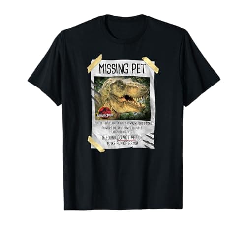 Image of Jurassic Park Missing Pet T-Rex Poster Humor T-Shirt