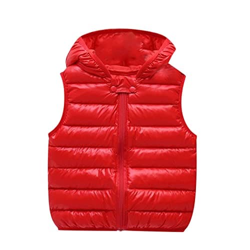 Image of TYUSGH Toddler Puffer Gilets Baby Boys Girls Padded Vest Sleeveless Jacket Fall Winter Hooded Zipper Waistcoat Quilted Warm Coat Outwear Clothes Age 1-5 Years