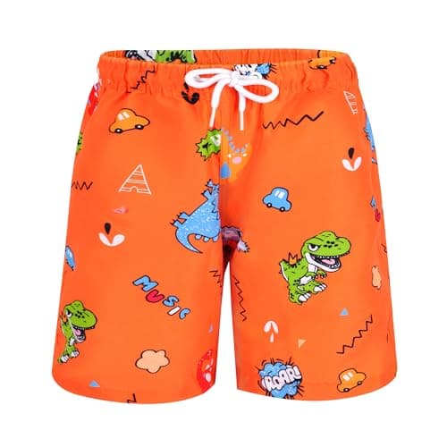 Image of TRAMLE Kids Boys Swimming Trunks, 4-5 Years Quick-Dry Board Shorts, Funny Printed Sports Beach Shorts for Toddler & Kid