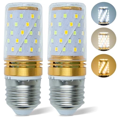 Image of Ppbmocw 2-Pack E27 Three-Color Dimming Bulbs Suitable for Tiffany Lamp, Stained Glass Lamps, Small Tiffany Mushroom Table Lamps