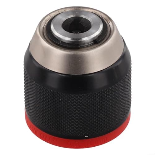 Image of 1pcs 10mm Self-Locking Keyless Drill Chuck 3/8-24 UNF Thread Metal Ratchet Chuck Head, for Hand Electric-Drills0.8-10mm Clamping Range((R(RE(RED(red)
