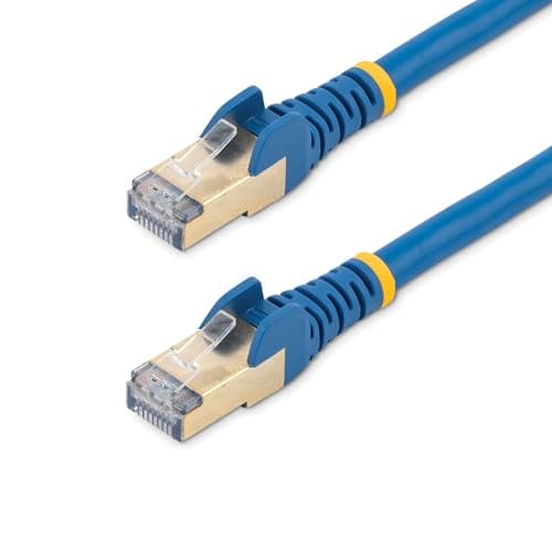 Image of StarTech.com 3 ft CAT6a Ethernet Cable - 10 Gigabit Shielded Snagless RJ45 100W PoE Patch Cord - 10GbE STP Category 6a Network Cable w/Strain Relief - Blue Fluke Tested/Wiring is UL Certified/TIA (C6ASPAT3BL)