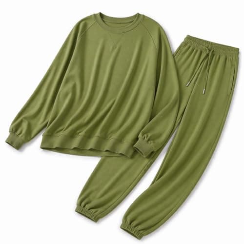 Image of Blush by Us Angels Womens Lounge Set, 2 Piece Jogger Set, Lightweight, Butter Soft and Cozy, Sizes XS-3X, Moss, Medium