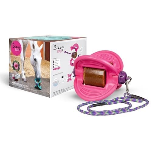 Image of Bizzy Ball Horse Toy Pink | Bizzy Lick Holder, Reduce Boredom in Horses | Innovative Design | Peppermint Essential Oil included | 847g