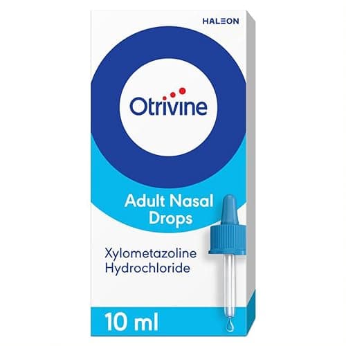 Image of Otrivine Decongestant Adult Nasal Drops for Blocked Nose Relief in Cold and Flu, 10 ml