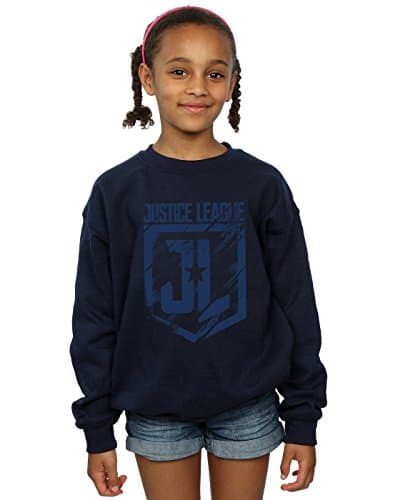 Image of DC Comics Girls Justice League Movie Indigo Logo Sweatshirt 12-13 years Navy Blue
