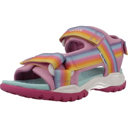 Image of Geox J BOREALIS GIRL A, Girls’ Sandal, Dk Pink/Multicolor,