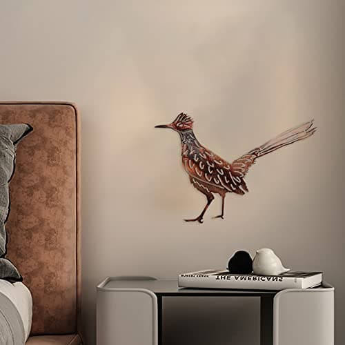 Image of JILIP Road Runner Metal Wall Sculpture, Retro 3D Hollow Metal Art Silhouette, Hanging Metal Wall Art, for Room Outdoor Home Decor (Size : 11.8IN/30cm)