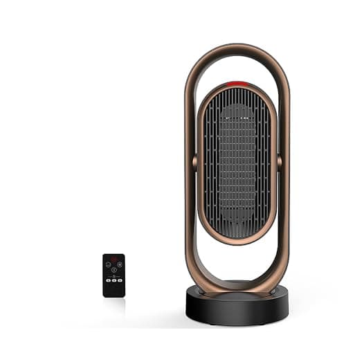 Image of Houszy 1800W PTC Ceramic Fan Heater with Ventilation Mode, Dust-Proof Filter, Thermostat 25–35°C, 90° Oscillation, LED Indicator Light, Hidden Handle, Tip-Over & Overheat Protection