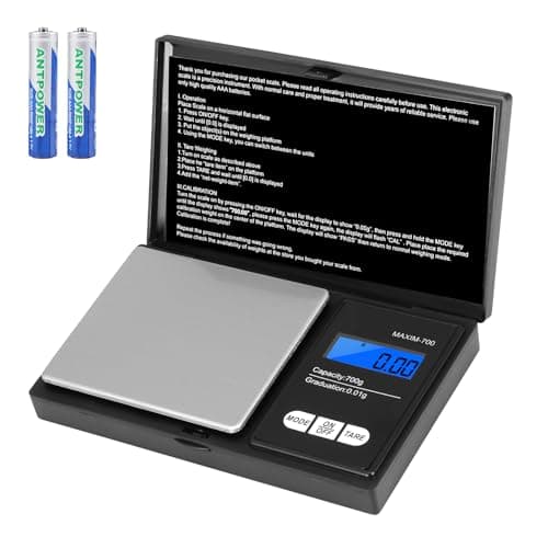 Image of Oderra 0.01g Mini Digital Scales for Jewellery, Gold & Coffee, 700g x 0.01g Pocket Precision Weighing Scale with Back-Lit LCD Display, Portable Kitchen & Food Scale with 2 Batteries Included