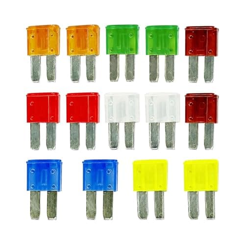 Image of 14 pcs Micro Blade Fuses, Fuse Assortment with Color Coded Micro Blade Fuses for Cars, Caravans 2x Each: 5A, 7.5A, 10A, 15A, 20A, 25A, 30A