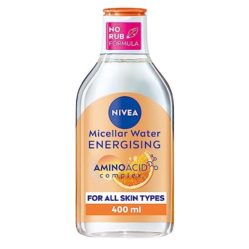 Image of NIVEA Micellar Water Energising (400ml), Micellar Cleansing Water with Amino Acid Complex + Vitamin C, Vitamin B3 and Cranberry Extract, Effective Make-Up Remover