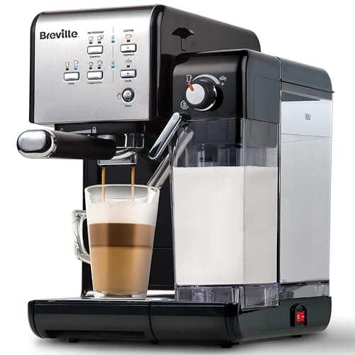 Image of Breville One-Touch CoffeeHouse Coffee Machine | Espresso, Cappuccino & Latte Maker | 19 Bar Italian Pump | Automatic Milk Frother | ESE Pod Compatible | Black [VCF107]