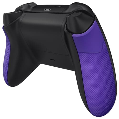 Image of eXtremeRate Purple Performance Rubberized Grips Replacement Back Panels for Xbox Series X/S Controller, Non-Slip Diamond Texture Side Rails Handles for Xbox Core - Controller NOT Included