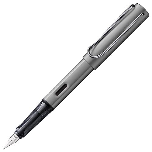 Image of LAMY AL-star graphite - Fountain Pen with ergonomic grip & polished steel nib in size M - lightweight aluminum body - including LAMY T 10 blue cartridge - Right-Handed
