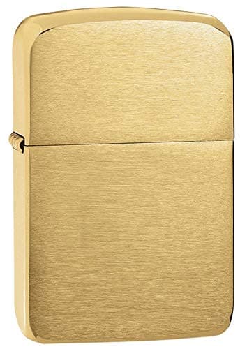 Image of Zippo - Windproof Lighter, 1941B Replica Brushed Brass, Base Model, Refillable, Reusable, Windproof Design, Gift Box, Made in the USA