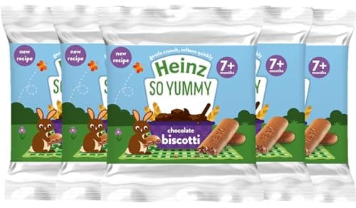 Image of Heinz So Yummy Chocolate Biscotti Baby Food Snacks 7+ Months 6 x 60g