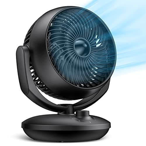 Image of Air Circulator Desk Fan, 22 dB Quiet Fans Cooling for Bedrooms and Office, Efficient Cooling & Circulation, Powerful Airflow Table Oscillating Fan with 3 Speed, 90° Adjustable Tilt, 70° Wide-Angle