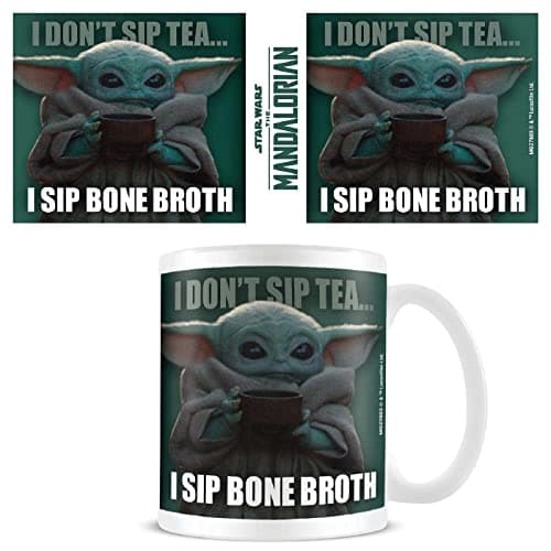 Image of Pyramid International Star Wars The Mandalorian Mug in Presentation Gift Box (Bone Broth Design) 11oz Ceramic Coffee Mug - Official Merchandise