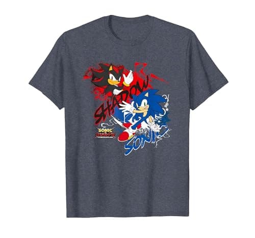 Image of Sonic x Shadow Generations T-Shirt, Men, Heather Blue, X-Large