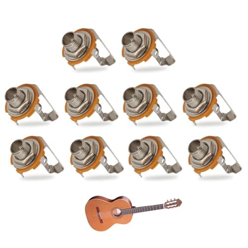 Image of 10 Pcs 1/4 Inch Female Guitar Input Jack-6.35mm TS Mono Panel Mount Socket,Guitar and Bass Replacement Input Jacks for Electric Instruments, Amplifiers, Pedals, Audio Projects, DIY Repair