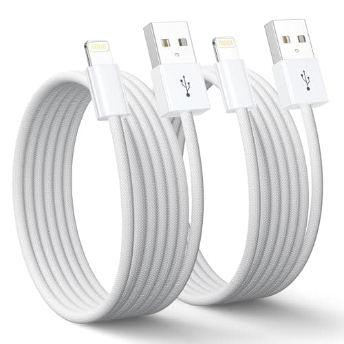 Image of iPhone Charger Cable [Apple MFi Certified] 2Pack 2M/6.6FT Lightning Cable Nylon Braided Fast iPhone Charging Cable Lead Compatible with iPhone 14 13 12 11 Pro Max 13 12 11 XR XS X 8 7 6 Plus and more