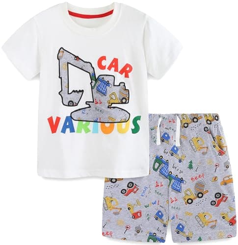 Image of TEDD Boys Summer Outfits 100% Cotton Short Sleeve Clothing Sets T-Shirt and Shorts 2 Pcs Clothing for Kids 2-3 Years