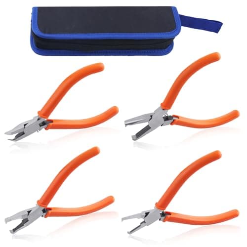 Image of SPEEDWOX 4PCS 4.5Inch Transverse End Cutter 3 5 7mm Flush Jaw 38 Degree Angled Cutter SMT SMD Chip Cutters End Cutting Pliers Side Cutting Pliers Flush Cut Plier with Storage Bag for Tight Areas