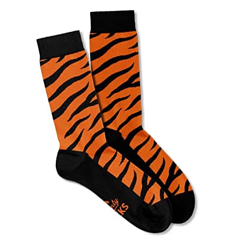 Image of Women's Socks Cotton Tiger Print Pattern Present Gift Keepsake for Her Casual UK Size 4-7