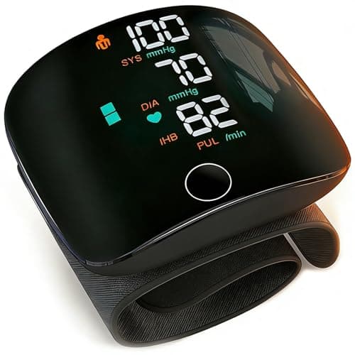 Image of CACRTY Digital Blood Pressure Monitor Machine - Accurate Upper Arm & Wrist BP Monitor with Large LED Display - Easy-to-Use Automatic Heart Rate Monitor for Home & Travel Use