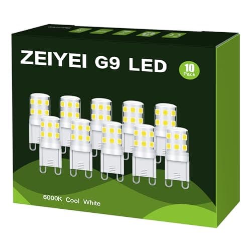 Image of G9 LED Bulbs 3W (30W Halogen Equivalent)–10 Pack, 6000K Cool White, Flicker Free Non Dimmable, Compact Design (Smaller Than Standard Halogen), Perfect Replacement For Ordinary G9 Bulbs in Home.