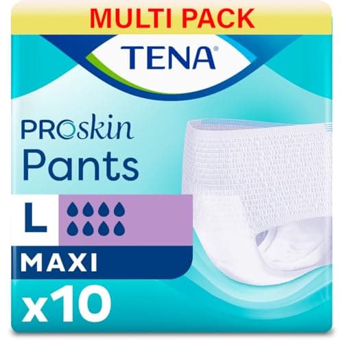 Image of TENA Pants Maxi | Size Large | High Absorbancy | 8 Drops | Incontinence Pants | 4 Pack of 10