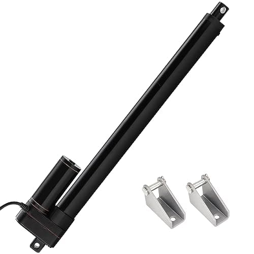 Image of JQDML 400mm 16 Inch Stroke Linear Actuator 12V Heavy Duty 3000N/660lbs IP65 Waterproof Electric Actuator 5mm/s with Mounting Brackets