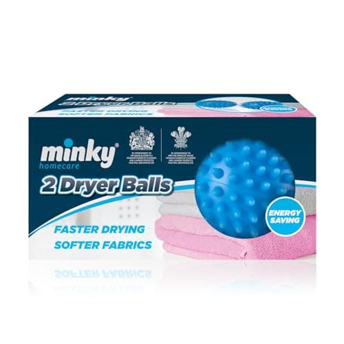 Image of Minky Dryer Balls, Pack of 2 Blue Laundry Balls for Tumble Dryer, Reusable Laundry Balls, Quick Drying Time, Eco Friendly Softener Balls (Pack of 2)